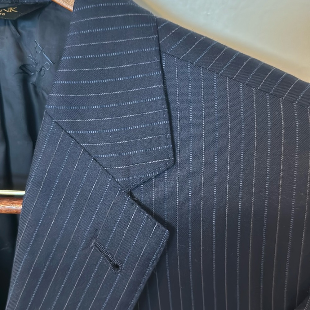 Jos A Bank Navy Pinstripe Suit